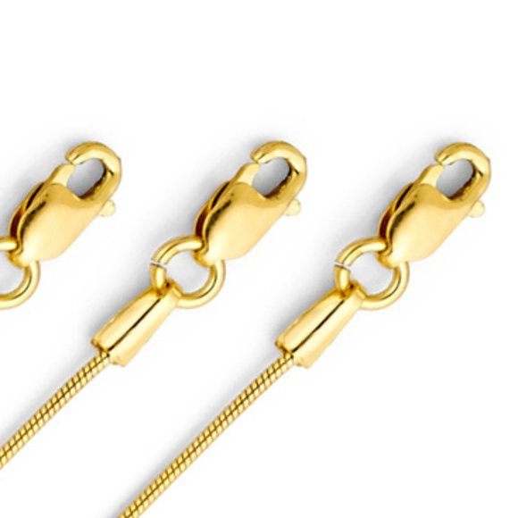 Jewelry - 14K Yellow Gold OR White Gold 0.7mm Round Snake Chain 18" Inches
